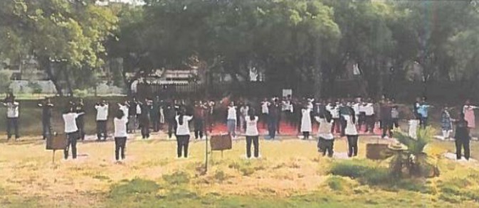 Yoga activity at Priyadarshini Institute of Technology and Management, view 1